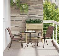 vidaXL Juego Bistro de Jardín 3 pcs Marrón Acero