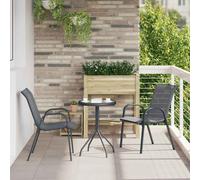 vidaXL Juego Bistro de Jardín 3 uds. Gris Acero