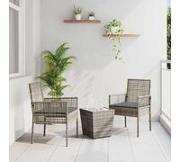 vidaXL Juego Bistro de Jardín 3 pcs Gris ratán sintético