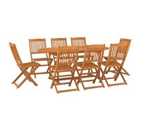 vidaXL Juego comedor de jardín 9 pzas madera maciza acacia 180x90x75cm
