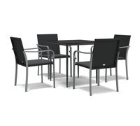 vidaXL Juego comedor jardín 5 piezas y cojines ratán sintético y acero