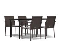 vidaXL Juego comedor jardín 5 piezas y cojines ratán sintético y acero