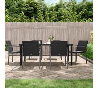 vidaXL Juego comedor jardín 7 piezas y cojines ratán sintético y acero