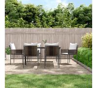 vidaXL Juego comedor jardín 7 piezas y cojines ratán sintético y acero