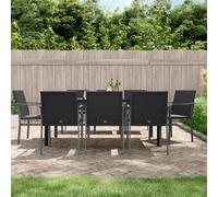 vidaXL Juego comedor jardín 9 piezas y cojines ratán sintético y acero