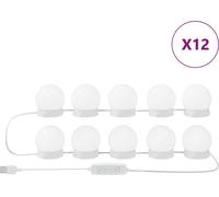 vidaXL: Juego de 12 luces decorativas, color blanco, dimensiones 4,5 x 4,5 x 4,7 cm, fabricadas en plástico