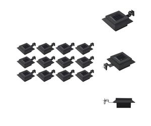 vidaXL Juego de 12 luces solares rectangulares LED, 12 cm, color - Iluminación exterior