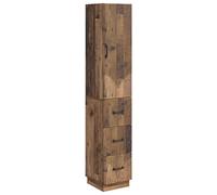 vidaXL, juego de 2 armarios, 33 x 34,5 x 87 cm, material de madera, aspecto de madera envejecida
