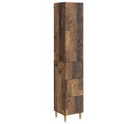 vidaXL, juego de 2 armarios, 33 x 34,5 x 90 cm, material de madera, aspecto de madera envejecida