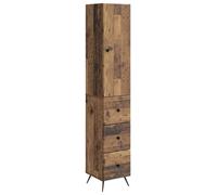 vidaXL, juego de 2 armarios, 34,5 x 34,5 x 90 cm, material de madera, aspecto de madera envejecida