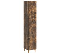 vidaXL, juego de 2 armarios, madera laminada con efecto roble ahumado