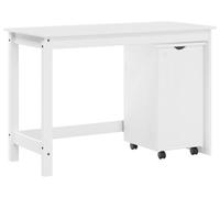 vidaXL Juego de 2 armarios para escritorio, color blanco, madera de pino maciza
