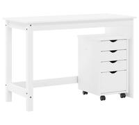 vidaXL Juego de 2 armarios para escritorio, color blanco, madera de pino maciza