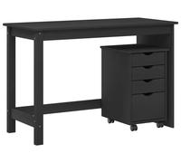 vidaXL Juego de 2 armarios para escritorio, color gris, madera de pino maciza