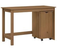 vidaXL Juego de 2 armarios para escritorio, color miel, madera de pino maciza