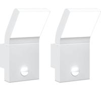 vidaXL: Juego de 2 faroles LED para exterior con sensor, color blanco, fabricados en aluminio fundido