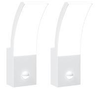 vidaXL: Juego de 2 faroles LED para exterior con sensor, color blanco, fabricados en aluminio fundido