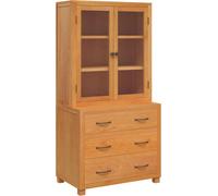 vidaXL Juego de 2 muebles de almacenamiento con puerta, color marrón, 80 x 50 x 160 cm