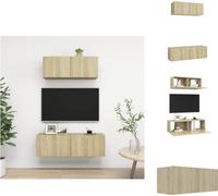 vidaXL Juego de 2 muebles para televisión en estilo Sonoma, hechos de madera contrachapada. Muebles para televisión