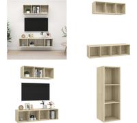 vidaXL Juego de 2 muebles para TV en estilo Sonoma, hechos de material de madera - Juego de muebles para TV - Juegos de muebles para TV - Juego de muebles para TV colgante - Juegos de muebles para TV 