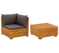vidaXL Juego de 2 piezas para salón de jardín, fabricado en madera de acacia maciza, color marrón