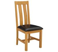 vidaXL: Juego de 2 sillas de comedor, madera maciza de roble , 45 x 54 x 100 cm