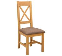 vidaXL: Juego de 2 sillas de comedor, madera maciza de roble gris, 45 x 54 x 105 cm