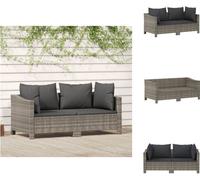 vidaXL Juego de 2 sillones de jardín con cojines, color gris, de ratán sintético – Juegos de muebles de jardín