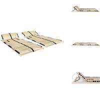 vidaXL Juego de 2 somieres de láminas con 28 láminas, 7 zonas, 90 x 200 cm - Camas y estructuras de cama