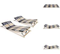 vidaXL Juego de 2 somieres de láminas con 42 láminas, 7 zonas, 70 x 200 cm - Camas y estructuras de cama
