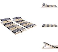 vidaXL Juego de 2 somieres de láminas con 42 láminas, 7 zonas, 80 x 200 cm - Camas y estructuras de cama