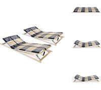 vidaXL Juego de 2 somieres de láminas con 42 láminas, 7 zonas, 90 x 200 cm - Camas y estructuras de cama