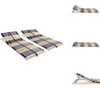 vidaXL Juego de 2 somieres de láminas con 42 láminas, 7 zonas, 90 x 200 cm - Camas y estructuras de cama