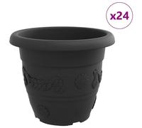 vidaXL: Juego de 24 macetas redondas, color , diámetro 34 cm, altura 28 cm, de plástico