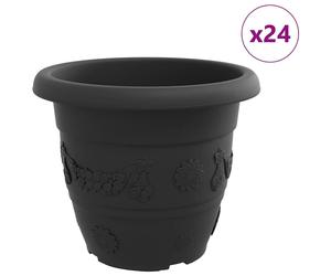 vidaXL: Juego de 24 macetas redondas, color , diámetro 34 cm, altura 28 cm, de plástico
