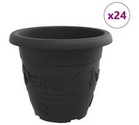 vidaXL: Juego de 24 macetas redondas, color , diámetro 39 cm, altura 32 cm, de plástico