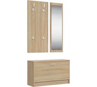 vidaXL Juego de 3 armarios para zapatos, estilo Sonoma, madera contrachapada