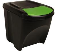 vidaXL Juego de 3 cubos de basura apilables, color antracita, 75 litros