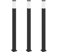 vidaXL Juego de 3 faroles con sensor, 110 cm, color , IP44