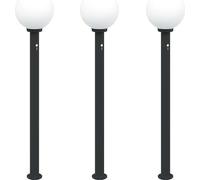 vidaXL Juego de 3 faroles con sensor, 120 cm, color , IP44