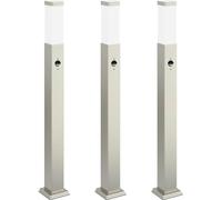 vidaXL Juego de 3 faroles con sensor, 80 cm, acero inoxidable, IP44