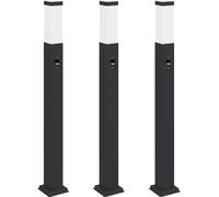 vidaXL Juego de 3 faroles con sensor, 80 cm, color , IP44