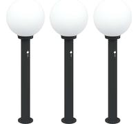 vidaXL Juego de 3 faroles con sensor, 80 cm, color , IP44