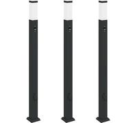 vidaXL Juego de 3 faroles con sensor y enchufe, 110 cm, color , IP44