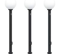vidaXL Juego de 3 faroles con sensor y enchufe, 120 cm, color , IP44