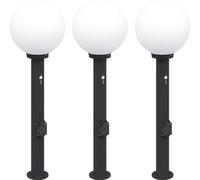 vidaXL Juego de 3 faroles con sensor y enchufe, 80 cm, color , IP44