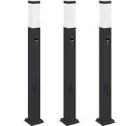 vidaXL Juego de 3 faroles con sensor y enchufe, 80 cm, color , IP44