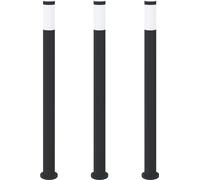 vidaXL Juego de 3 faroles de poste, 110 cm, acero inoxidable, IP44