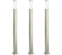 vidaXL Juego de 3 faroles de poste, 110 cm, acero inoxidable, IP44