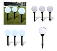 vidaXL Juego de 3 faroles LED de 20 cm con estaca para jardín - Lámpara de jardín - Lámparas para jardín - Iluminación exterior - Iluminación para exteriores